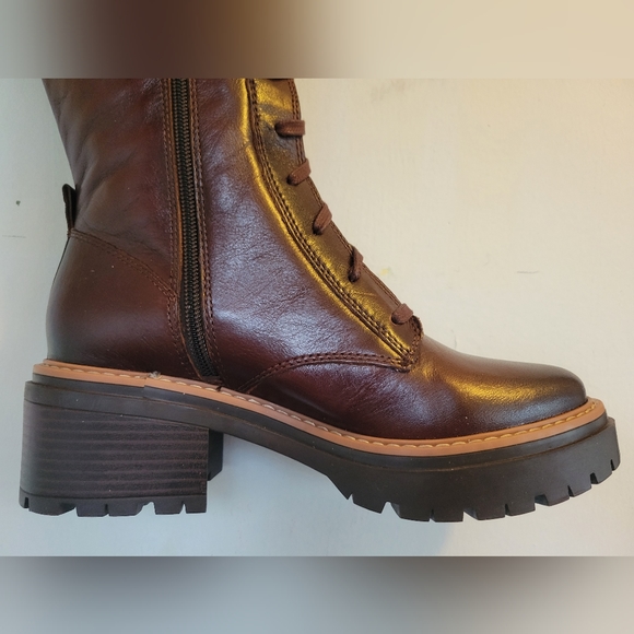 Cognac Lace-Up Knee High Boot with Tread New in Box from Naturalizer - Picture 6 of 11